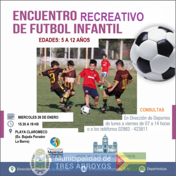 imagen 1 de la noticia Encuentro recreativo de futbol infantil en Claromecópublicada el 2022-01-19